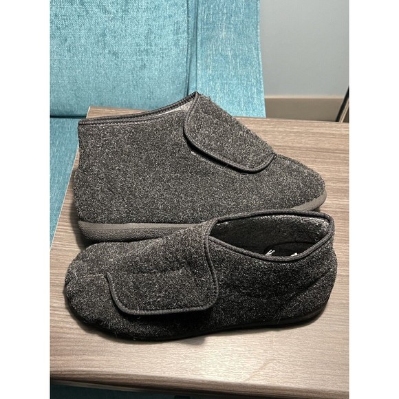 Cosyfeet Robbie Mens Slippers Gray Black Size 11 - Picture 10 of 14